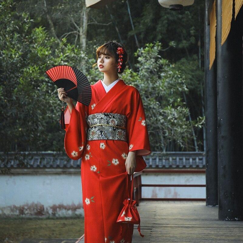 Red Floral Kimono - Japan Beyond